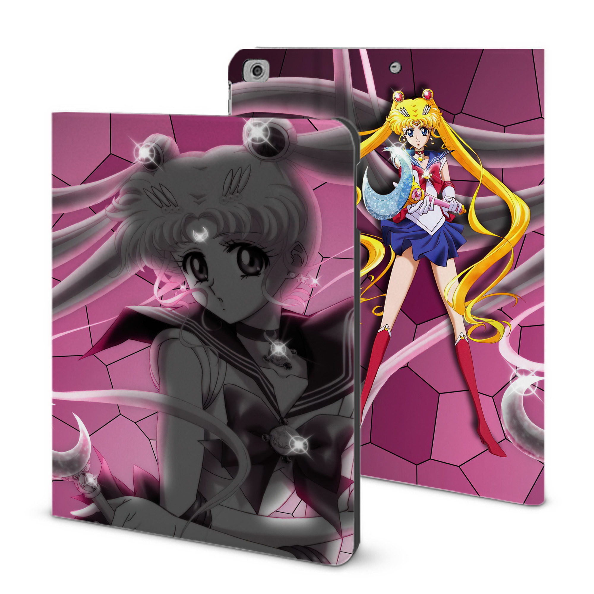 （画像用） 美少女戦士セーラームーン Sailor Moon IPad ケース ブック型 PUレザー TPU 耐衝撃 軽量 薄型 ペン収納なし 全面保護 IPad 各モデル対応